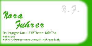 nora fuhrer business card